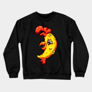 Moon Chicken Rooster Lowbrow Cartoon Crewneck Sweatshirt